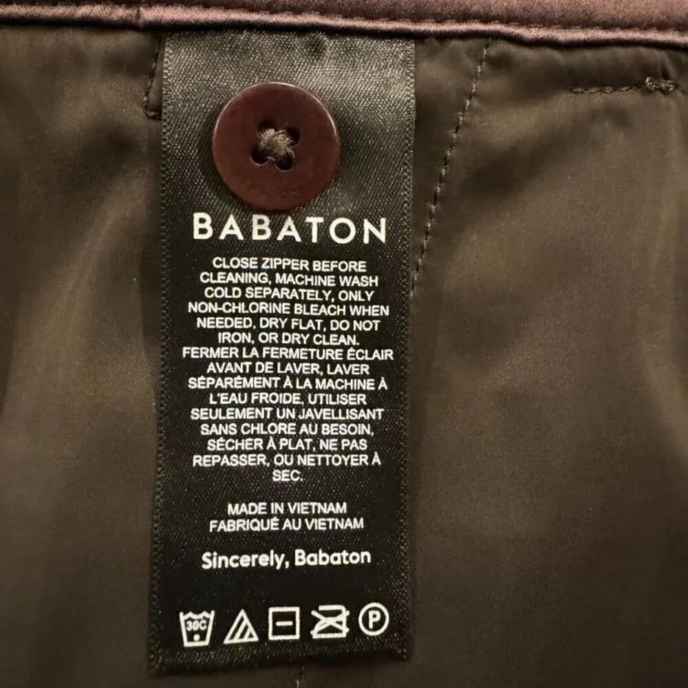 Aritzia Babaton Coffee Bean Faux Leather Straight Leg Command Pant Trouser